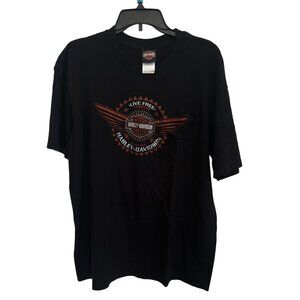 Harley-Davidson Black Gator Leesburg FL Graphic T-Shirt Live Free Design XL